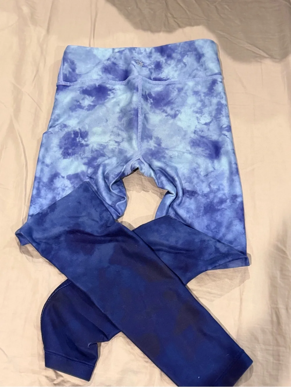 Athleta Girls Blue Tie-Dye Leggings